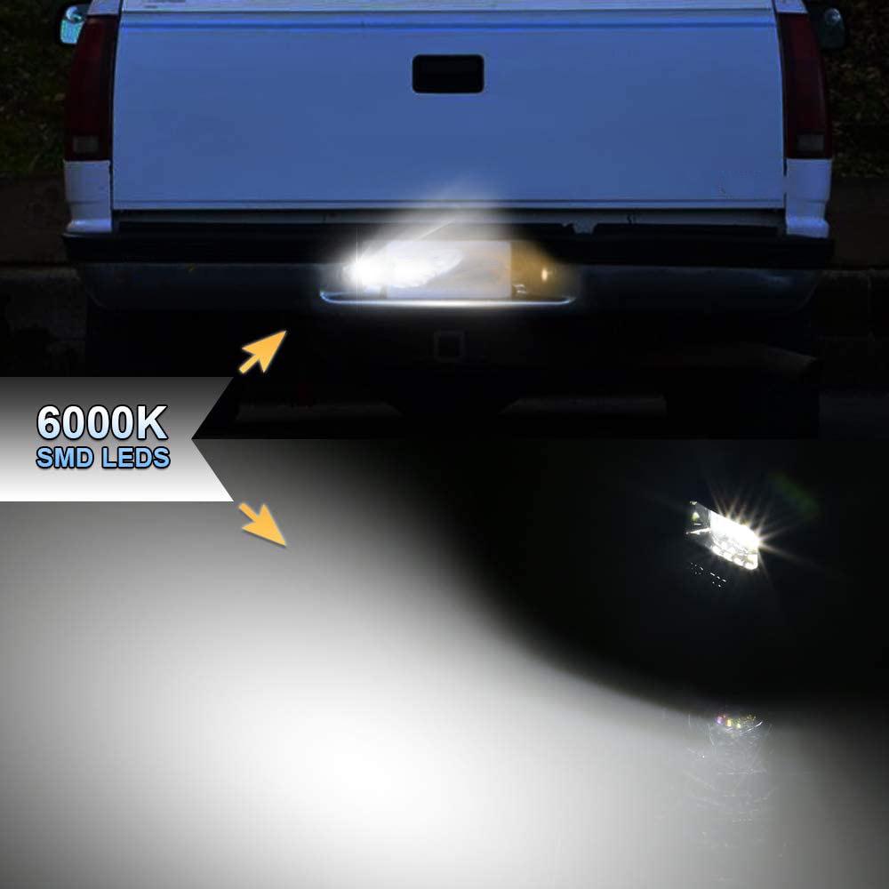 Pair of Black LED License Plate Lights for Chevrolet '88-'00 C1500 K1500 Silverado Tahoe