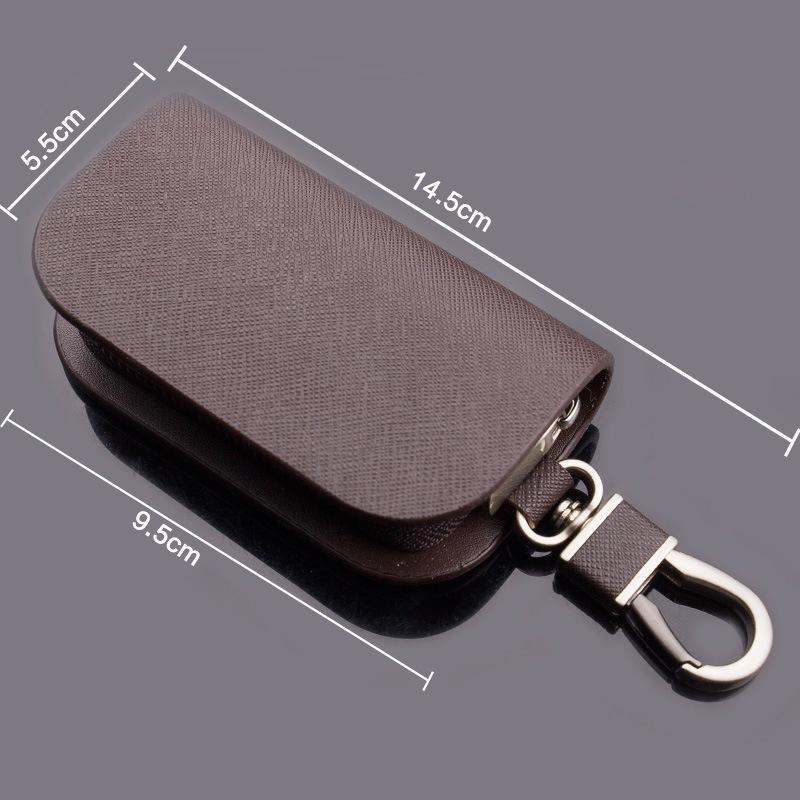 Men's Universal Handmade Cowhide Car Key Case with Zipper – Waist-Mounted, Cute Korean Design