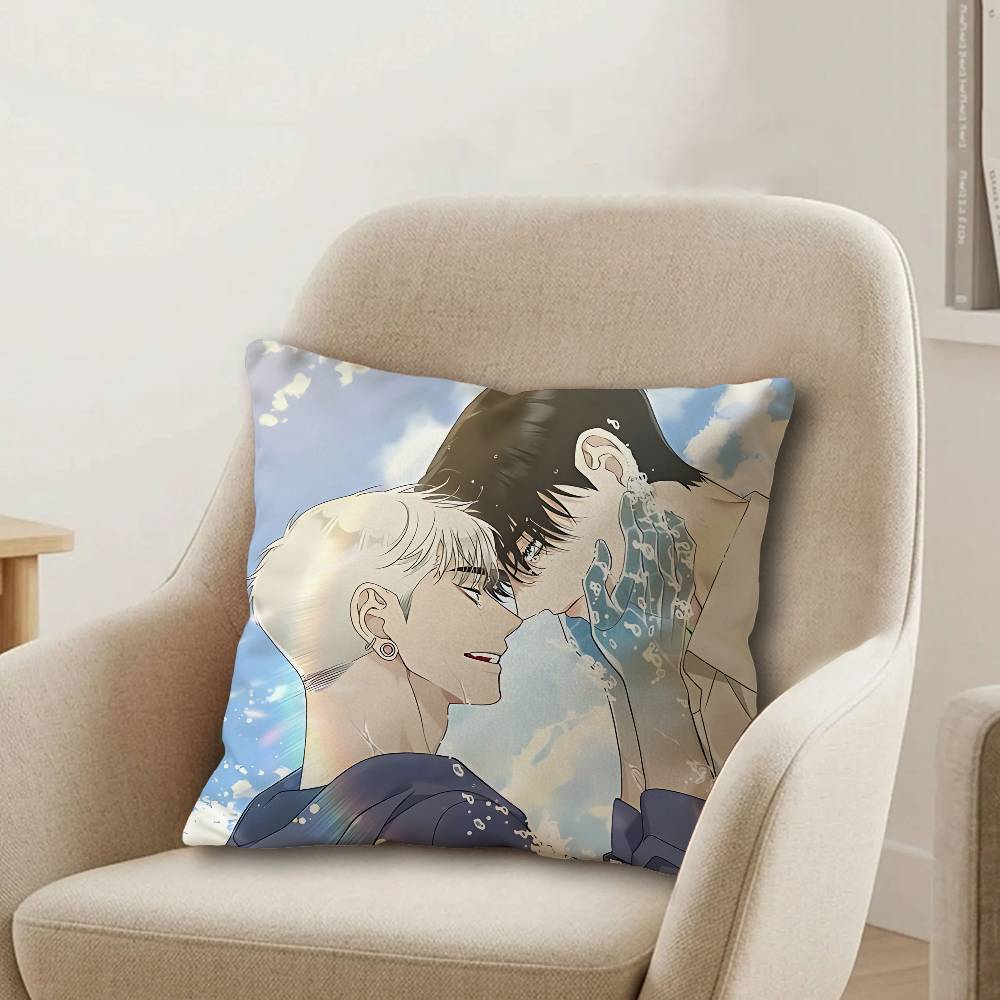 Korean Manhwa BL Anime Pillow Cushion Cover Pillowcase Living Room Sofa Home Decor Customized