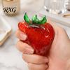 Soft Stress Ball Clear Strawberry Toy, Giant Red Pink Squeeze TPR Toy for Relieve Stress, Fake Fruit Sensory Fidget Relief Gadget