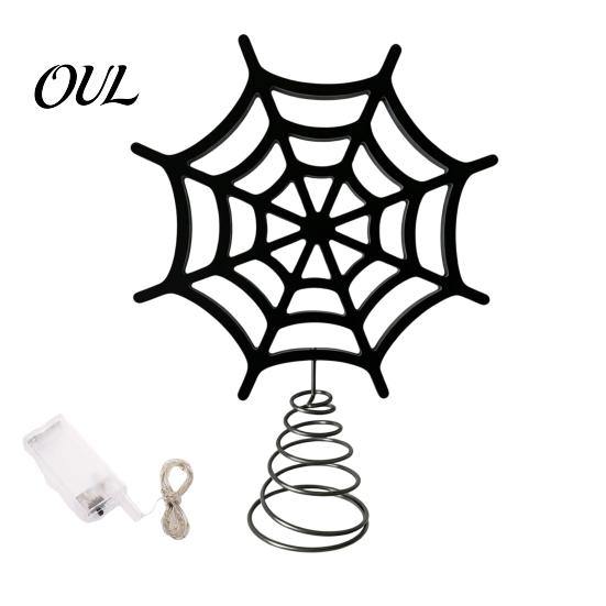 Durable Metal Ornaments Halloween Spider Web Tree Topper Decoration, Festive Decorative Iron Crafts Ornament for Yard, Celebration Party Favors Season