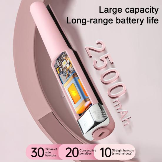 Portable Cordless Hair Straightener 4 Temperature Modes Adjustable Fast Heating 2-In-1 Dual Purpose Curling Wand Flat Iron Electric Hair Styling Tools