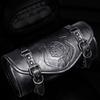 Motorcycle Front Tool Bag Gothic Style Design PU Leather Construction Waterproof Storage Easy Installation