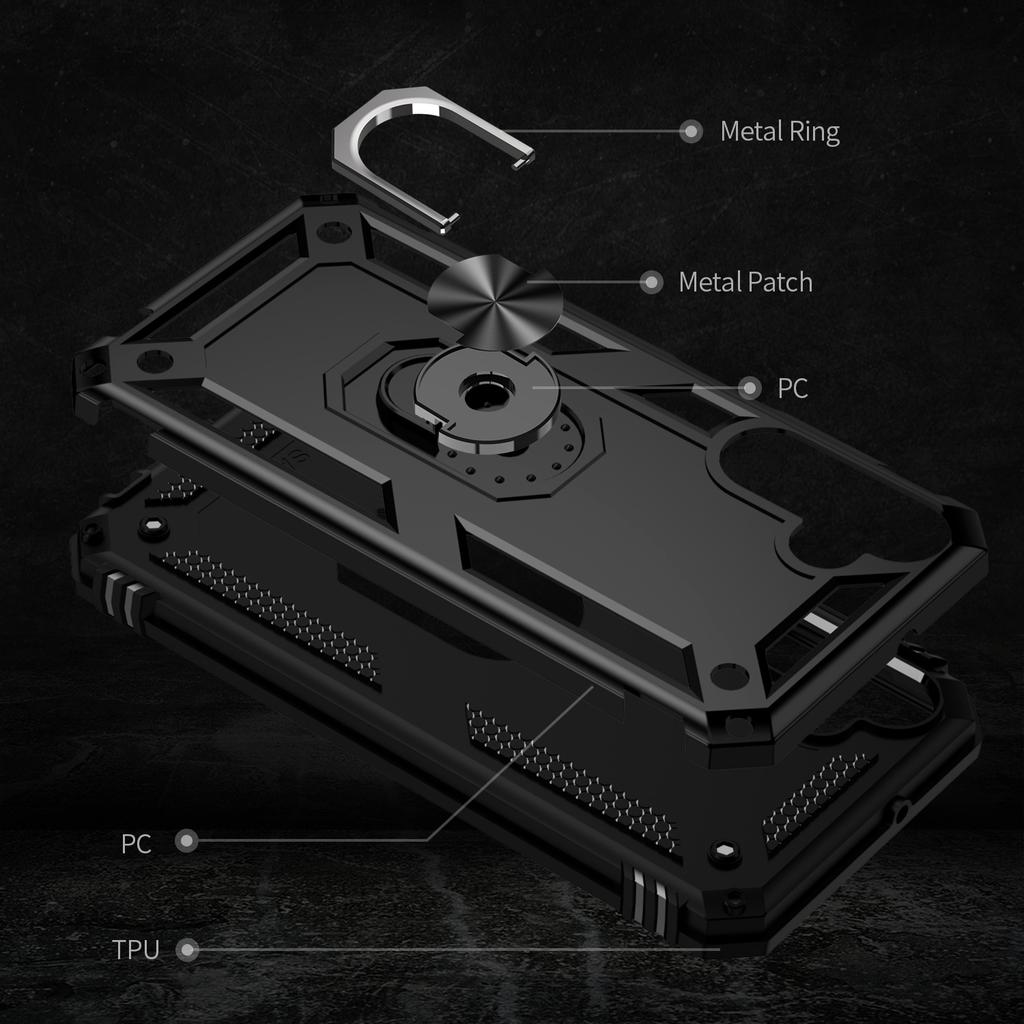 Für Samsung Galaxy A15 5G Hülle PC+TPU Stoßfeste Handyhülle mit Ständer