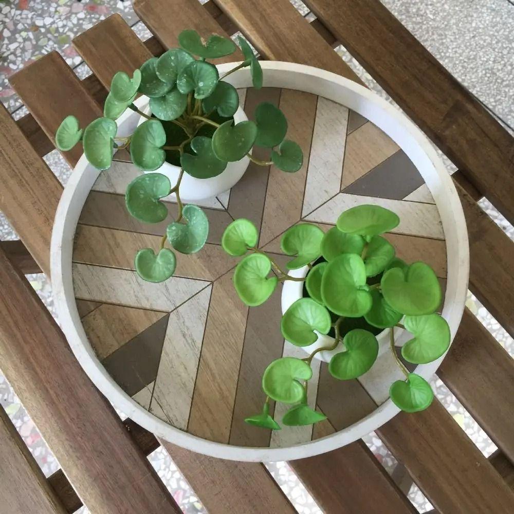 Realistic Fake Ivy Leaf Leaves Soft Mini Bouquet Artificial Copper Coin Grass Plants  Office