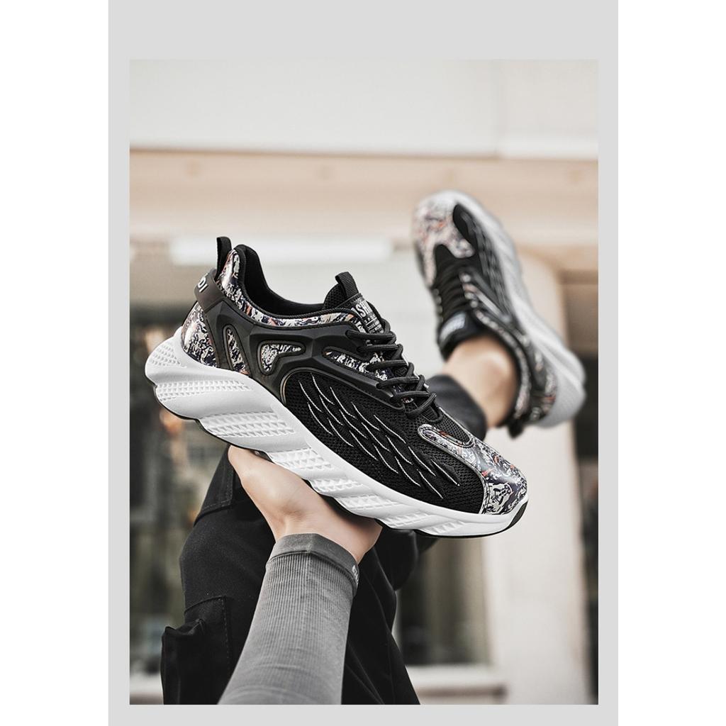 Men's Running Sports Single Shoes, Mesh Breathable Men's Shoes Korean Fashion Trend Casual Shoes