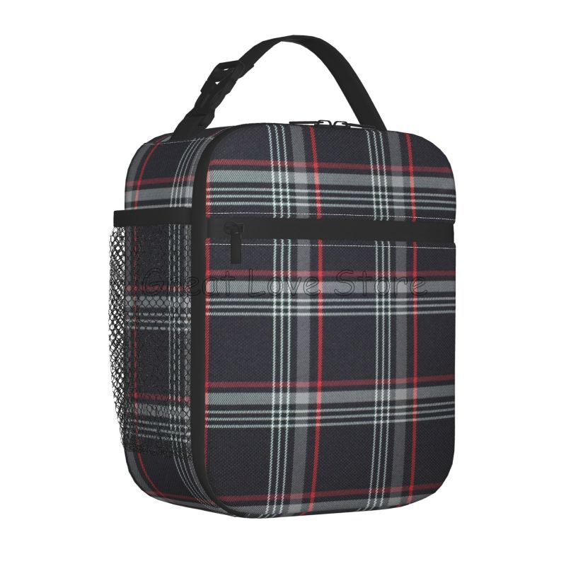 Custom GTI Tartan Insulated Lunch Bag Reusable Portable Cooler Thermal Lunch Box Oxford Bento Tote Bag for Work Travel Picnic