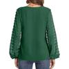 YYFS Camicette e camicie con scollo a V a maniche lunghe con stampa tinta unita primavera autunno moda casual da donna