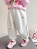 Girls' Autumn Rabbit Embroidery Sweatpants - Fashionable Casual Long Pants for Baby and Medium-sized Kids