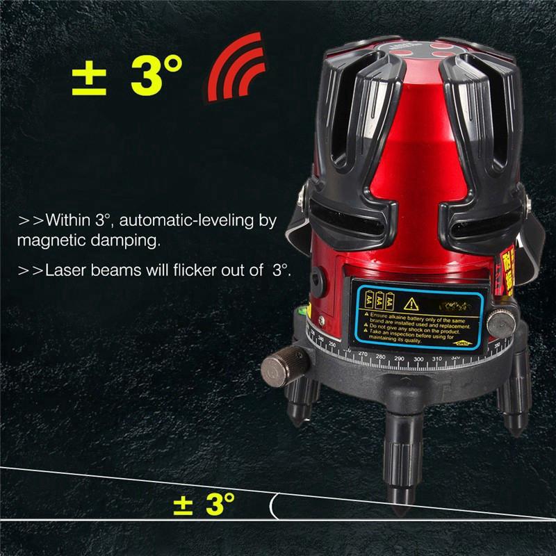 8 Line Professional Automatic Self Leveling Rotary Laser Level Beam Meter Portable Measure Kit