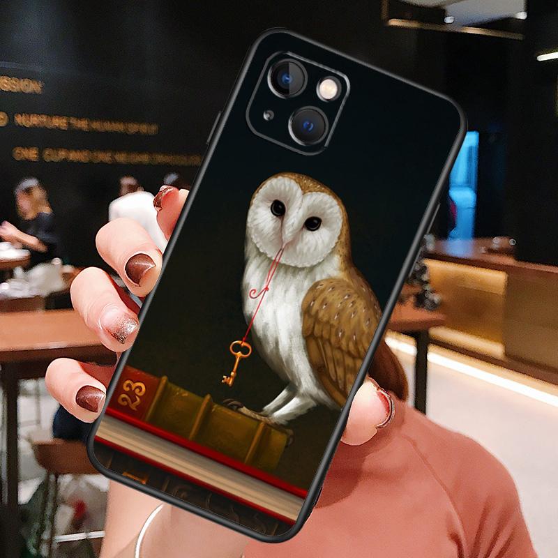Cartoon Owl Phone Case For iPhone 16 Pro Max 15 14 12 11 13 Pro Max Plus 12 13 Mini XR 16e Funda Silione Cover
