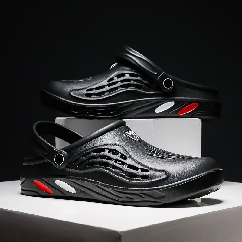 Fashion Litfun New Men's Hole Shoes EVA Non-slip Relaxed Beach Slippers Outdoors Leisure Flats Shoes Slip On Concise Men's Clogs Sandals
