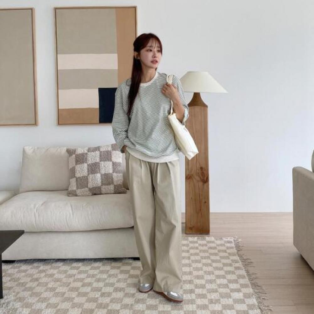 New Arrivals Open Run Women Nidika STriped AuTumn Loose FiT Long Sleeve T shirT