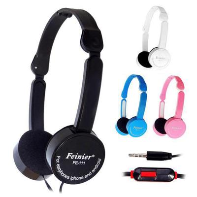 Auriculares retráctiles plegables con diadema y micrófono estéreo de graves para niños
