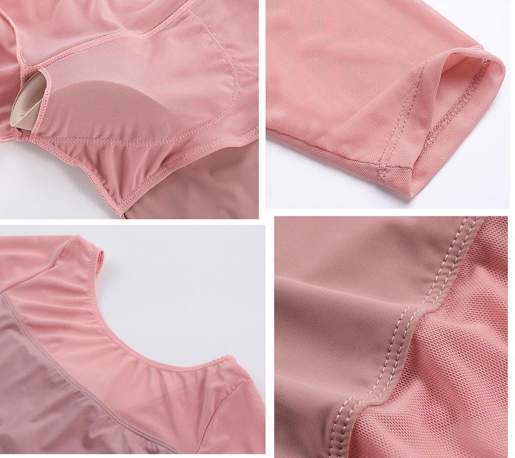 Yuoku Ballet Dance Sleeve Practice Stretch Open Classical Ballroom Modern Dance Women's Costume, 5/8 Top, See-Through Blouse, Wear, Backless, Sheer,