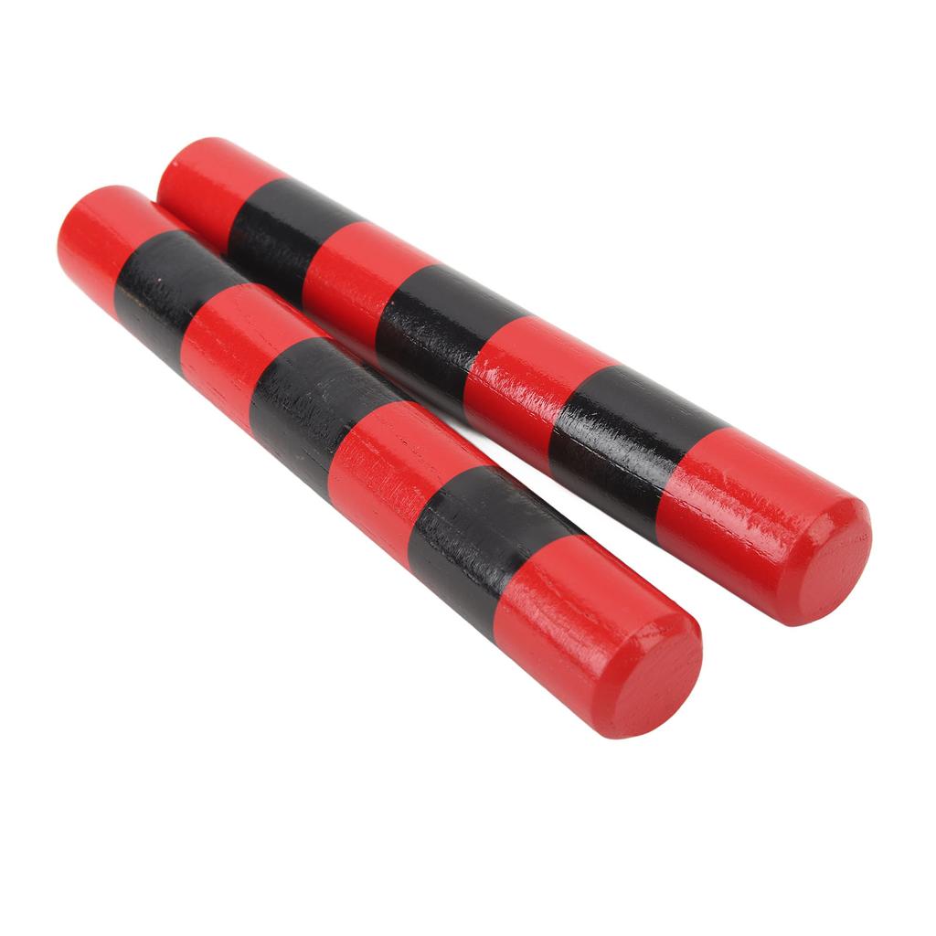 1 Pair Rhythm Sticks Wooden Case Iron Beads Sand Stick Shaker Musical Sticks Rhythm Percussion for Early Education Red