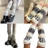 Christmas Leg Warmers for Women Winter Warm Knit Leg Warmers Sweet Long Leg Socks Fashion Leg Sleeve Streetwear Gifts