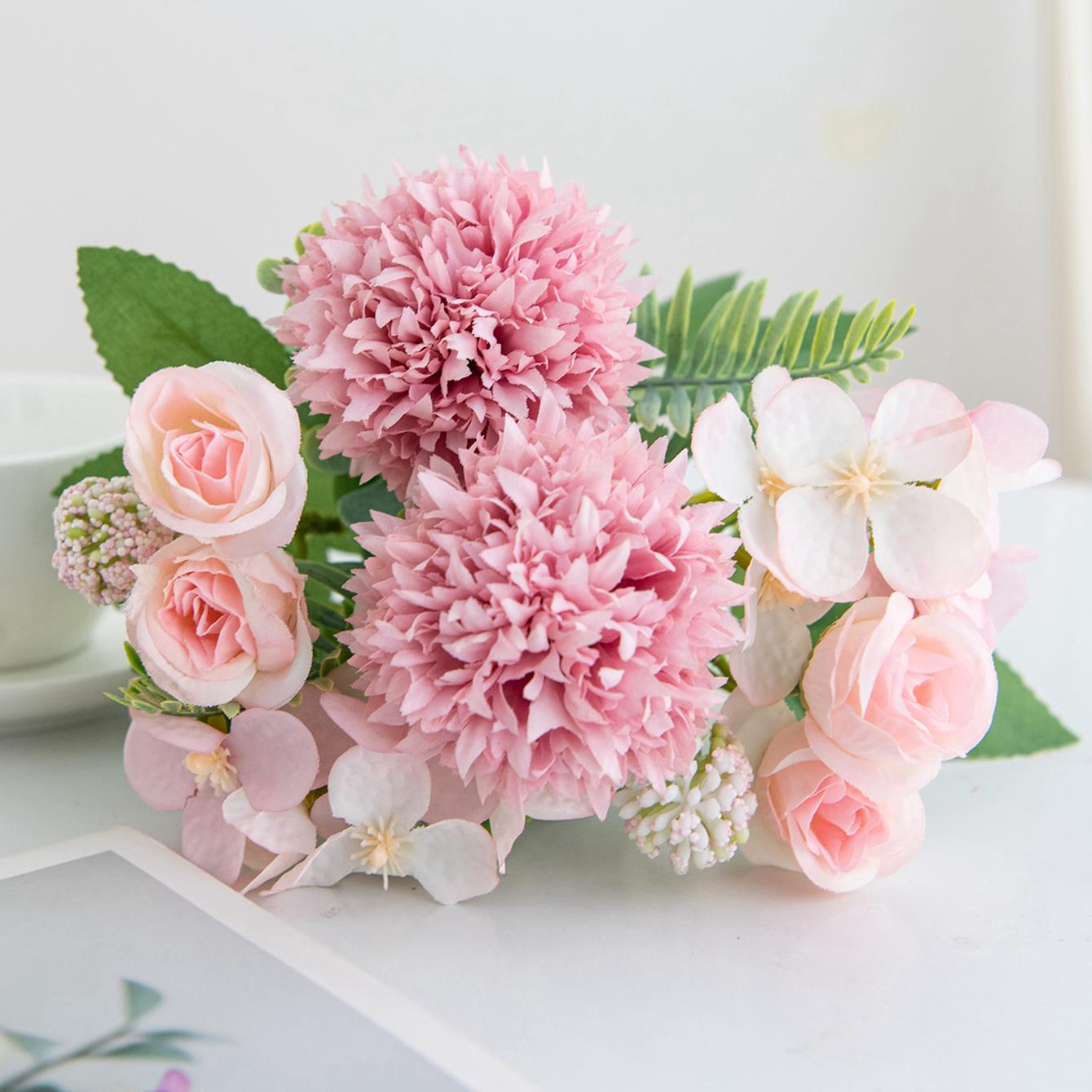 

1pc Artificial Flowers Silk Hydrangea Festival Decorations Home Room Garden Party Wedding Diy Boxes Furnishing Bonsai Fake Peony 1pc