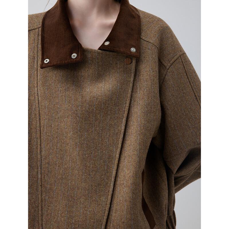 ELLE Women's Oversized Patchwork Short Jacket