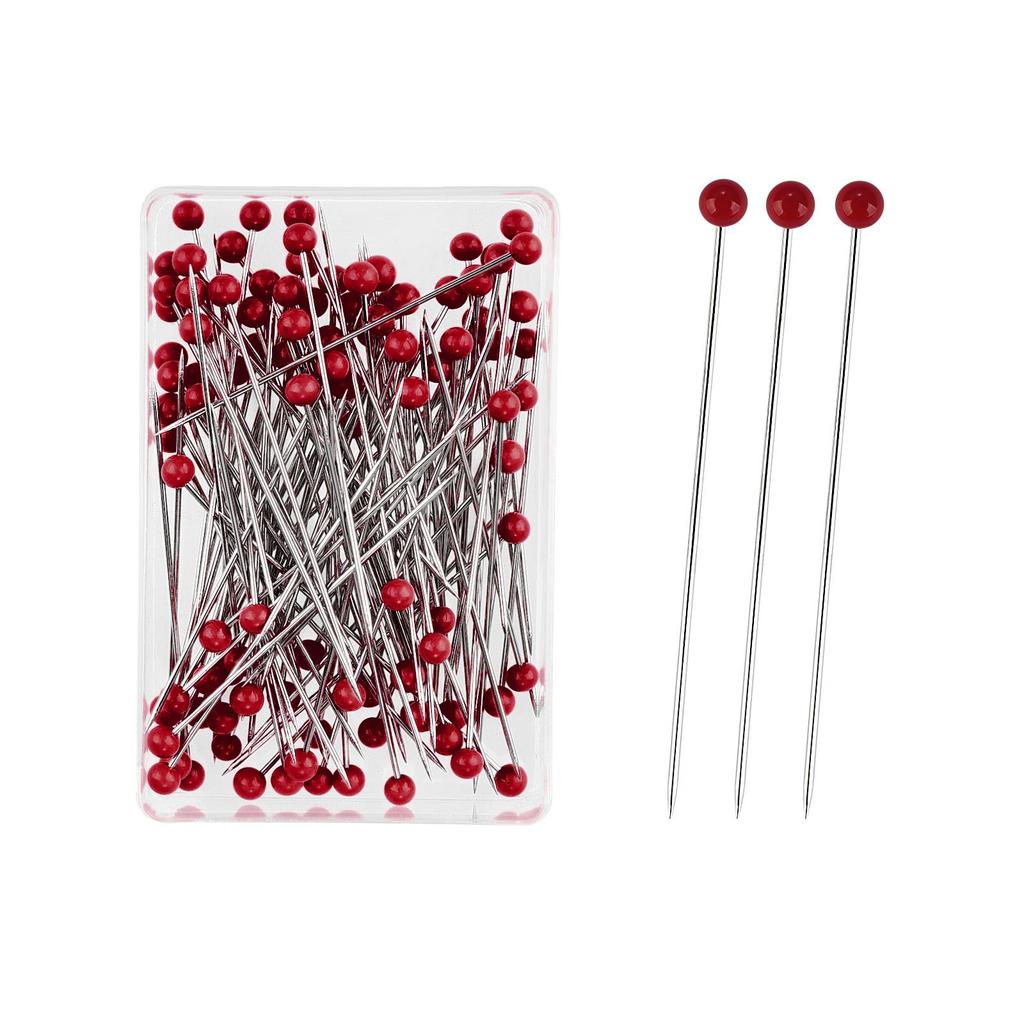 100 Stück Mode Nähnadeln Farbige Glas-/Keramikkopf Perlenstecknadeln Stricknadeln Nähbefestigung DIY Sicherheitsnadel 38mm