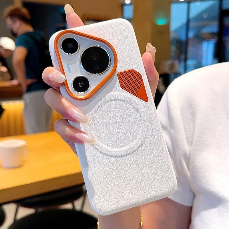 

Orange Vent Magnetic Suction Ring Lens Heightening Protective Case For Huawei Pura 80 Ultra 80 Pro + 70 pro Mate 70 pro 60 Cover Huawei Pura 80 Ultra