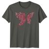 Sparkling Floral Butterfly Design Unisexs TShirt Glitter Design Nature Fashion