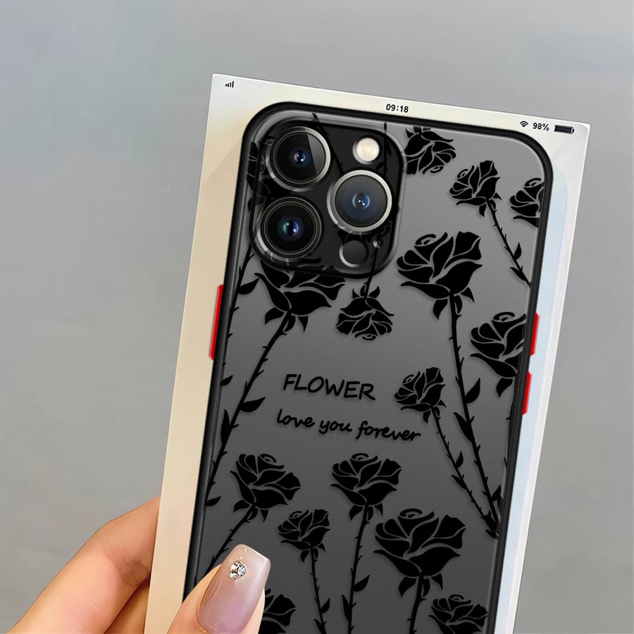 Lover You Flowers Rose Funda Back Phone Cover Case for iPhone 17 Pro Max 14 16 Plus XS XR 15 11 7 8 SE 12 13 Mini Air