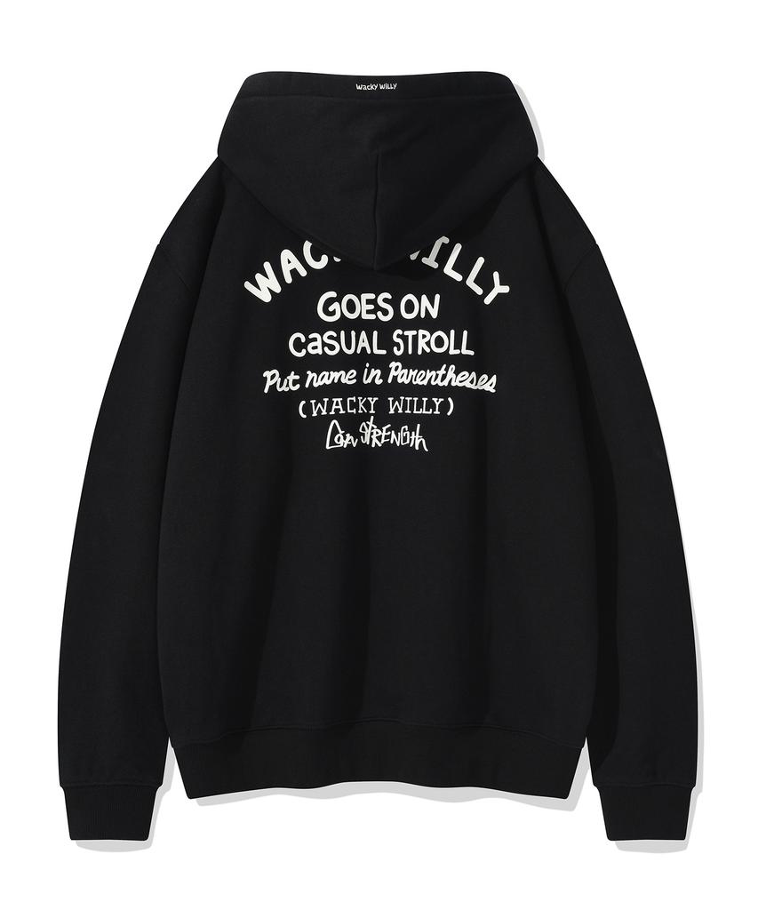 Lettering Heavy Terry Hoodie Black