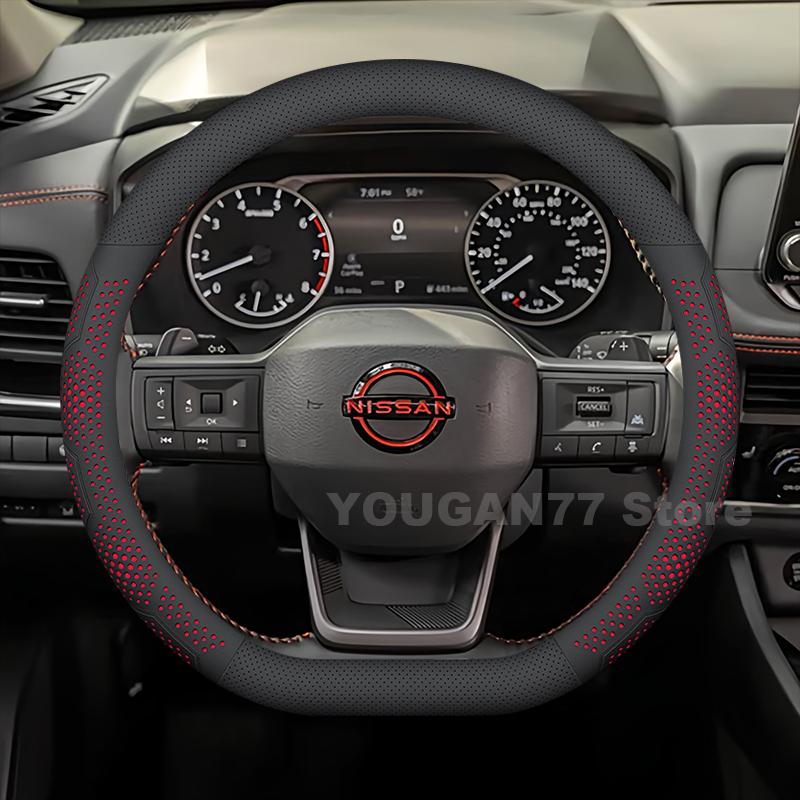 Leather Car Steering Wheel Cover For Nissan Rogue 2024-2026 Covers For Covers Auto Interior Nissan Rogue Accessories 2025
