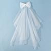 White Tulle Bow Veil Hairpin Pearls Wedding Bachelorette Hen Party Elegant Bridal Veil Hair Clip Gifts Women Hair Accessories