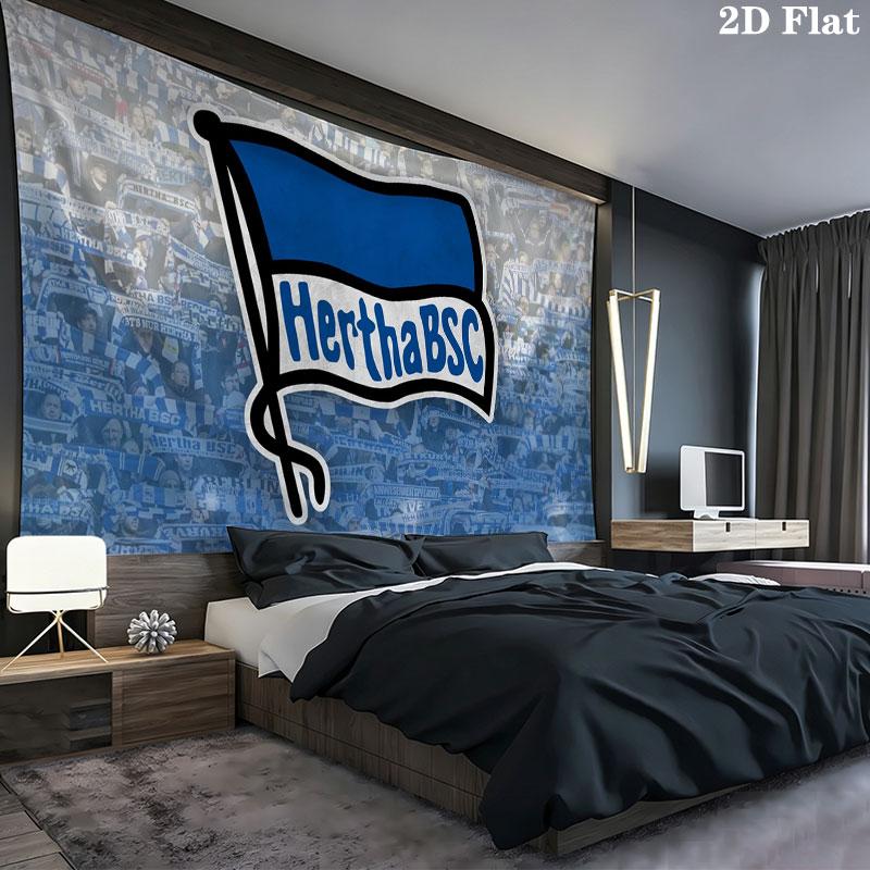 Hertha logo Wall tapestry, aesthetic printed fabric blanket, suitable for bedroom, living room, and home decor.
