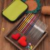 24Pcs Aluminum Crochet Hook Set Aluminum Handle Knitting Needle with Case for Yarn Craft Knitting Project 0.5mm-6.5mm