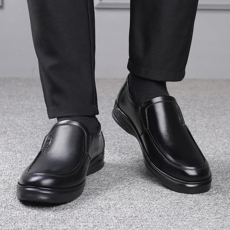 Scarpe Casual Slip-On da Uomo in Vera Pelle 2025 - Suola Morbida, Antiscivolo, Traspiranti per Mezza Età e Anziani