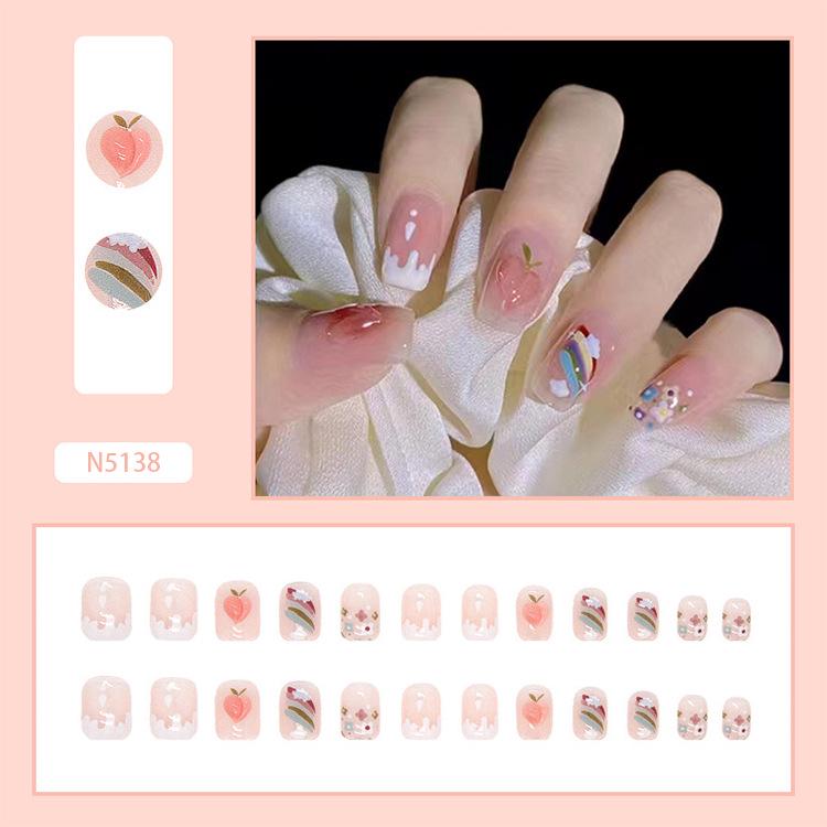 French Bow Press-On Student Nails: Handmade Short, Gentle Daily Wear