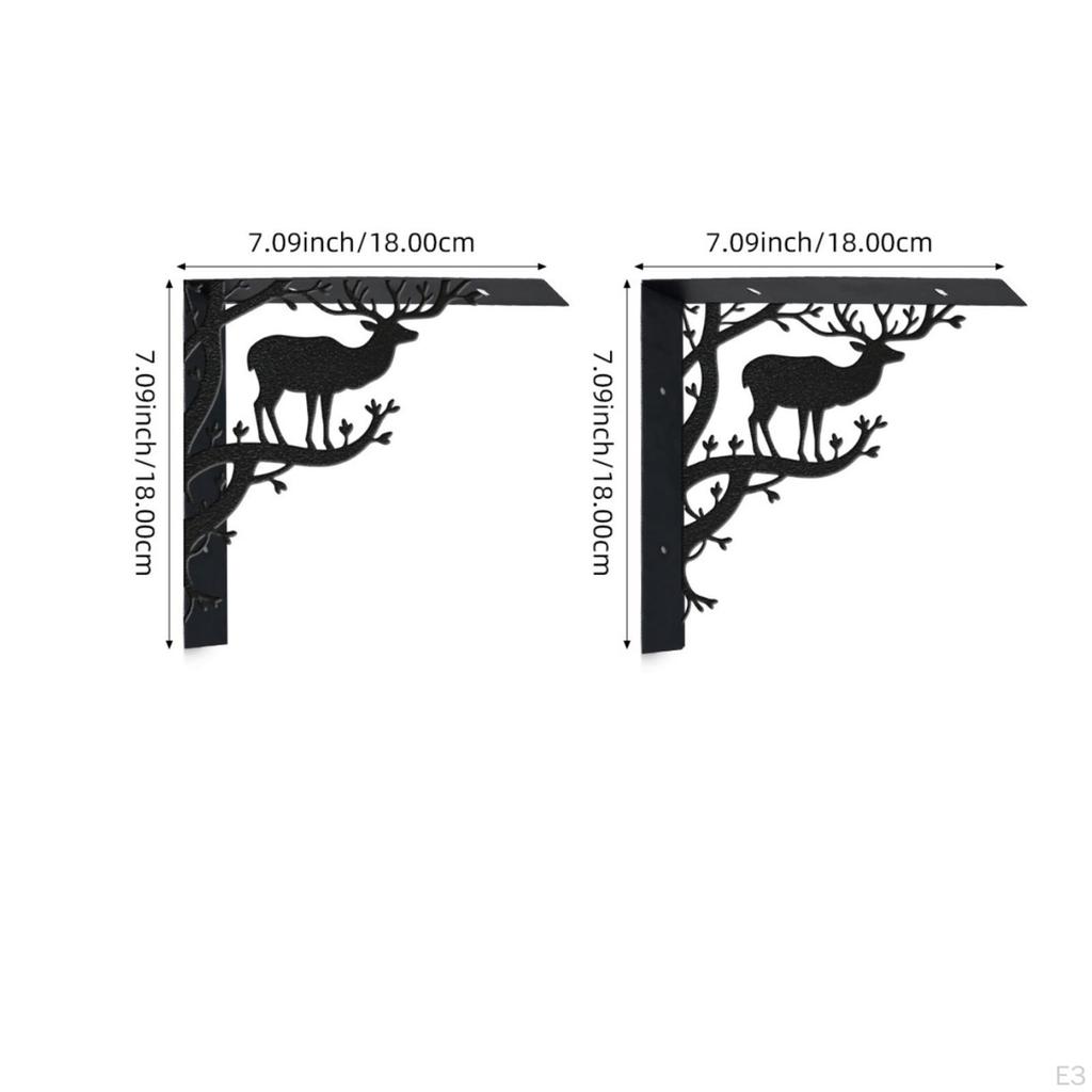 Shelf Bracket Decorative L Matte Black Brackets for Craftspeople, Homeowners, Living Room,