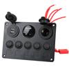 12V 24V 5 Button LED Switch Panel Light Toggle USB Chargers 3.0 Volt Gauge For Car Marine Boat Truck Trailer Caravan Accessories