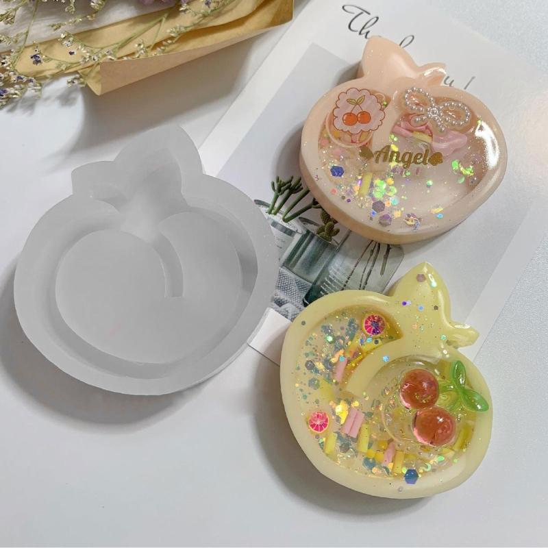 Silicone Cherry Fruit Pendant Mold Liquid Sand Keychain Accessories Mould Epoxy Resin Jewelry Molds Crafting Enthusiast