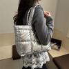Daily Lightweight Women Puff Shoulder Bags Large Capacity Quilted Design Ladies Tote Bag Simple Solid Color Female Handbags