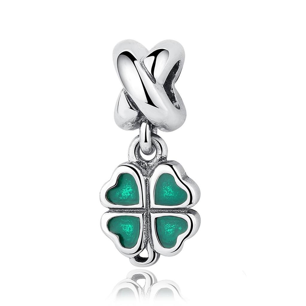 Grüne Farbe Charms Fit Armbänder 925 Silber Avocado Klee Perle Kaktus Chamäleon Zirkon DIY Schmuck Charme