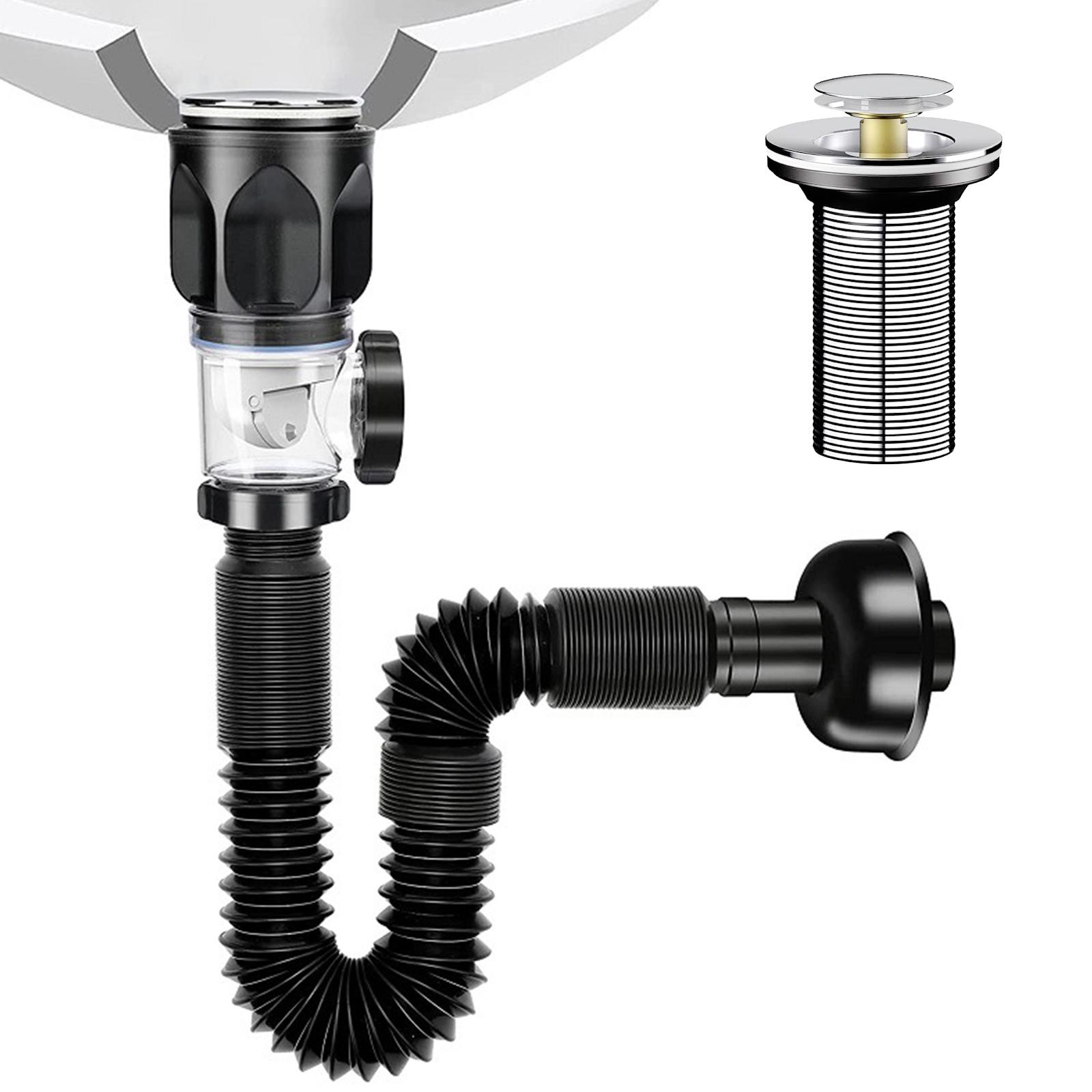 

Сливная труба для кухонной мойки Гибкая Растягивающаяся Дезодорирующая Трубопроводы Ситечко для раковины Защита от засоров Шланг для ситечка мойки