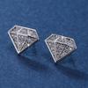 Korean Geometric Diamond Stud Earrings: Minimalist, Elegant Metal Design for Women