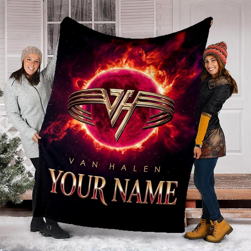 Custom Name Rock fire name. Flannel Fleece Blanket Cozy Warm Throw Blanket For Couch Bed Travel All Season Use