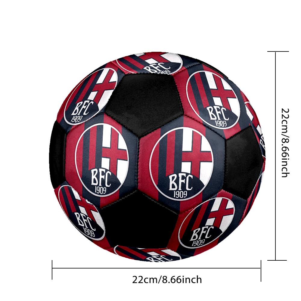 SIZE 5 Bologna FC Soccer Ball Colorful All Ages Machine Stitched PVC Competition Ready Durable High-Bounce