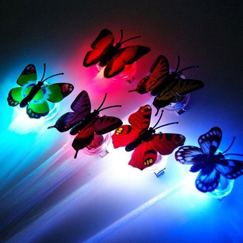 1Pcs Cute Butterfly LED Light-Emitting Fiber Optic Wire Hairpin Luminous Silk Braids Styling Tool