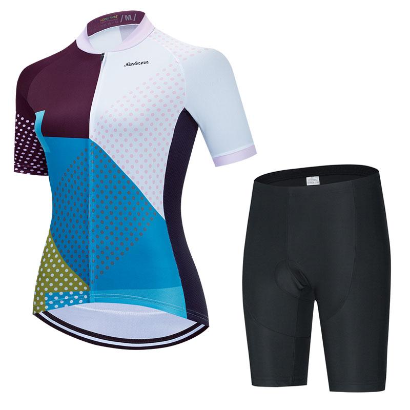 Women Sleeve Set Summer Maillot 19D Bib Shorts Bicycle Clothes Sportwear MTB Cycling Clothing 2026 Summer Breathable Cycling Suit Set