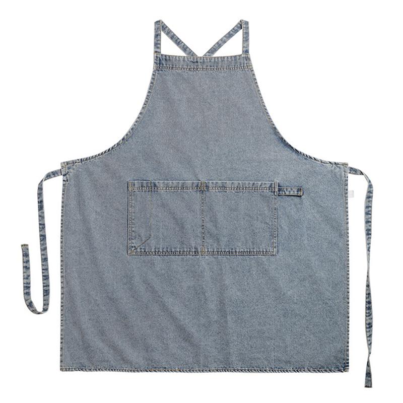 

Premium Denim Apron Heavy-Duty Cotton Canvas Stain-Resistant With Adjustable Waist Rope Perfect For Kitchen Cooking Supplies 01