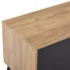 TV Cabinet for TVs Up To 80 Inches, Modern TV Lowboard with 3 Open Compartments, TV Chest of Drawers, Living Room Dining Room, Brown & Black, 180x40x50cm