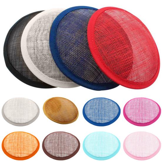 Women Sinamay Cocktail Hat Fascinator Round Base Millinery DIY Craft Accessory