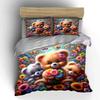Blooming Teddy Paradise Bedding Sets Duvet Covers Pillowcases(1* Duvet Cover 2* Pillowcases Without Duvet Insert)