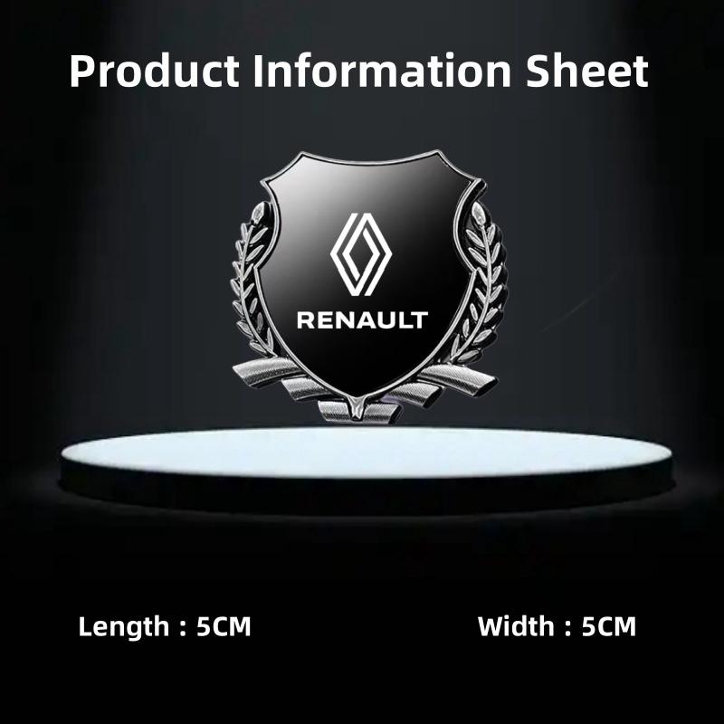 2026 Gorące Naklejki Wnętrza 3D Metalowy Błyszczący Znak Emblemat Naklejka na Bagażnik Okno Boczny Samochodu dla Renault Clio Megane Trafic